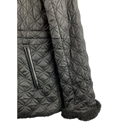 Marc New York Andrew Marc Womens Quilted Fur-Trimmed Jacket S - Removable Hood - Picture 3 of 6